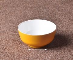 10 yellow and white 5-inch round bowls