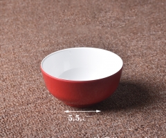 Red and white 4.5-inch round bowl in 10 packs