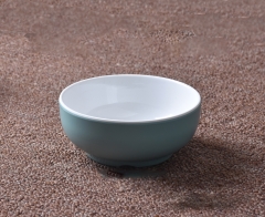 Pale blue and white 4.2-inch round bowl in 10 packs