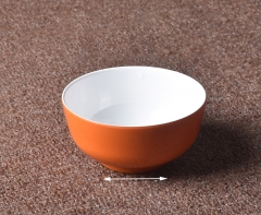 Orange and white 5-inch round bowl in 10 packs