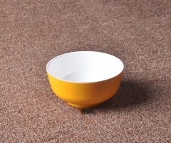 Yellow and white 4.5-inch round bowl in 10 packs