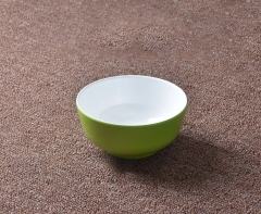 Green and white 5-inch round bowl in 10 packs