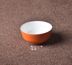 Orange and white 4.5-inch round bowl in 10 packs