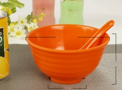 Orange horizontal stripes 1150 bowl + straight spoon