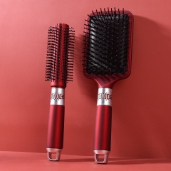 Roller comb + square air cushion comb red