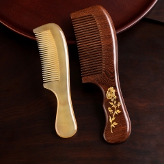 16cm horn comb + 19cm sandalwood comb