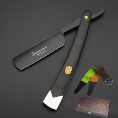 Black wood handle Razor + swinging cloth + box