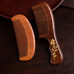 14cm peach comb + 19cm sandalwood comb