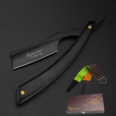 Black Retro wood handle shaving knife + swing knife] cloth + box