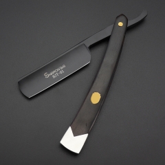 Black wood handle shaver