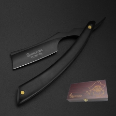 Black Retro wood handle Razor + box