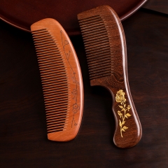 17cm peach comb + 19cm sandalwood comb