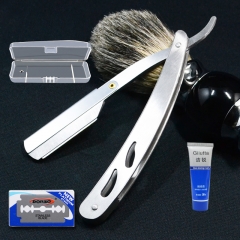 Cool silver turret + 10 blades + shaving cream delivery box