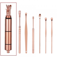 Rose golden spoon plain 6-Piece set [luxury]