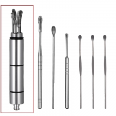 Silver ear spoon plain 6-Piece set [luxury]