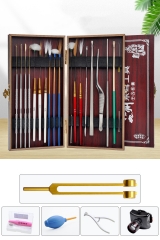 19 piece wood ear picking Set + light-emitting ear spoon + ear blowing ball + ear expander + charging headlamp + tuning fork