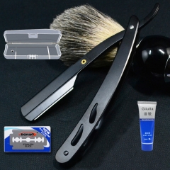 Cool black blade holder + 10 blades + shaving cream box