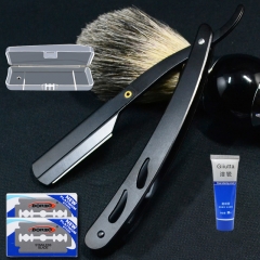 Cool black blade holder + 20 blades + shaving cream box