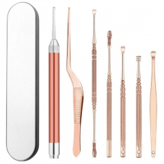 7-piece rose gold ear spoon adult iron box