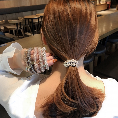 Hair rope pearl hair ring sweet headdress