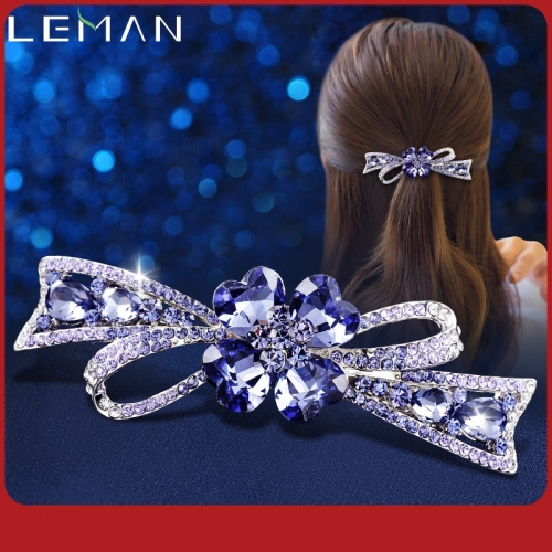 Hair clip back of head hairpin female top clip water drill clip simple headdress adult Bow Clip