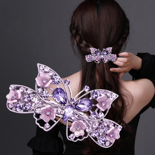 Hairpin back head drill clip headdress clip women's hairpin top clip butterfly hairpin spring clip cross clip