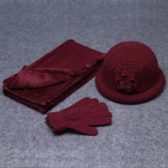 Maroon [HAT + scarf + gloves]