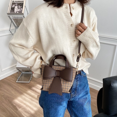 Bow bag Western style ladies new fashion shoulder messenger bag online celebrity portable bucket bag