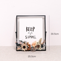 Dried flower + black one side + 10 inch