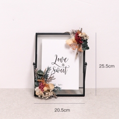 Dried flower + black single side + 8 inch