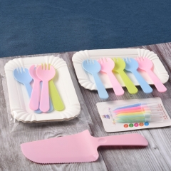 Color 5-Disc fork knife candle transparent bag 100 sets