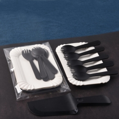 Black 10 plate fork knife candle transparent bag 100 sets