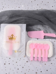 Pink 5-plate fork knife crown BAG 100 sets