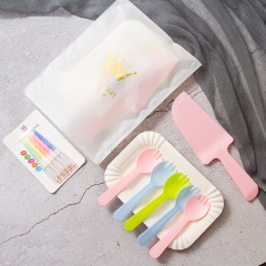 Colorful 5-plate fork knife candle crown BAG 100 sets