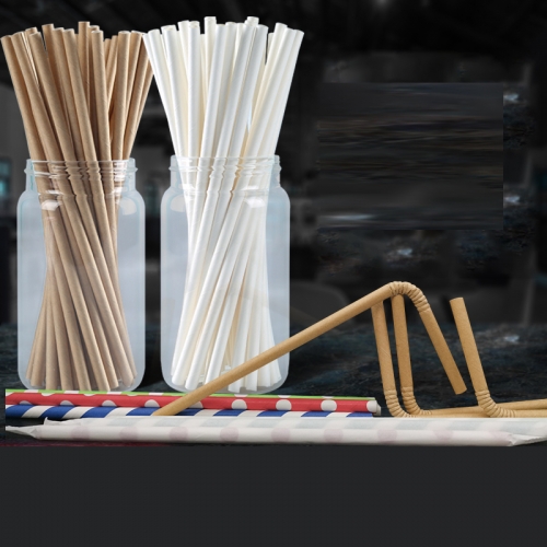 Disposable color individually packaged environmental protection paper straw coffee elbow degradable food grade kraft paper straw