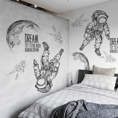 Wall stickers for background decoration of living room of space astronauts in dormitory