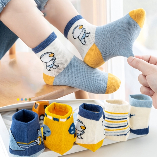 Children's socks summer thin breathable cotton boys' middle tube cotton socks spring and autumn baby socks