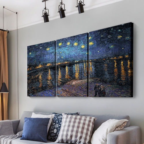 The world famous paintings van Gogh's living room decoration painting sofa background wall mural