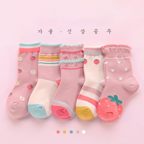 Girls' socks spring and autumn cotton thin children's middle tube socks girls' Princess lace socks middle big children's summer baby