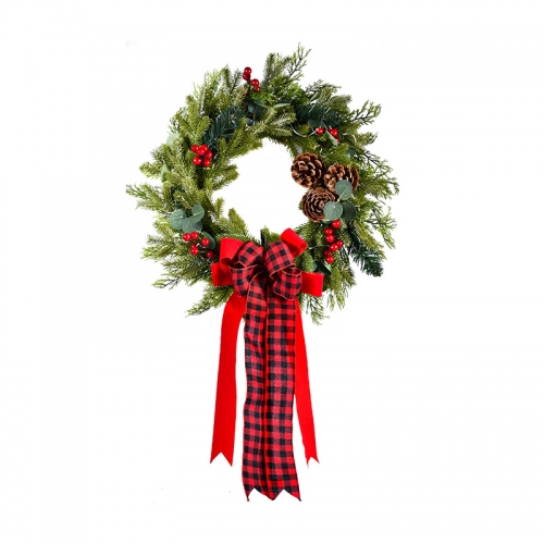 Artificial garland hanging LED lights christmas wreath window door hanging decoration