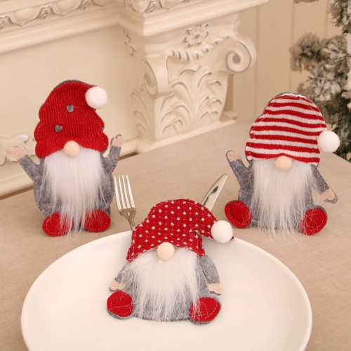 New dwarf knife and fork set faceless old man knife and fork bag rudolph cutlery set christmas decoration items