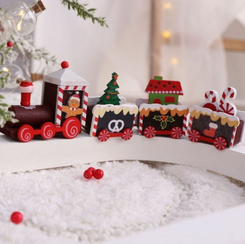 Christmas toy rail car toy children's puzzle Christmas train decoration supplies display props