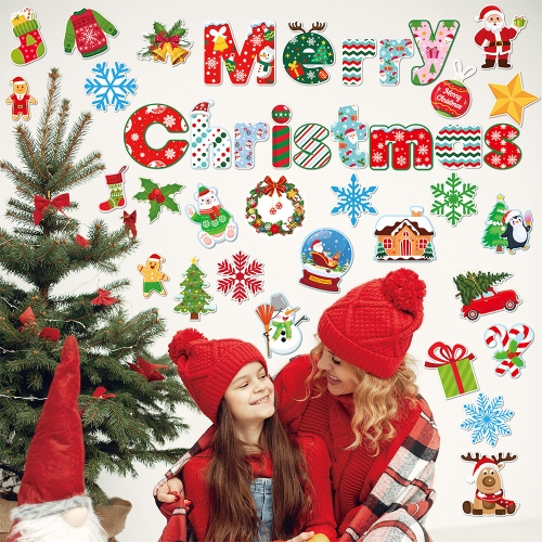 Christmas Party Decoration SetMerry Chrismas Decoration Bulletin Board Decoration Christmas Wall Stickers