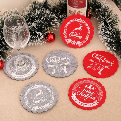 Felt cloth christmas wine coaster tea coaster christmas hotel restaurant home décor supplies