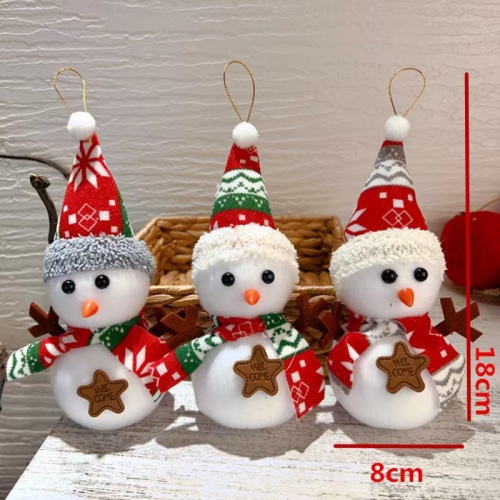 Christmas cute doll hat snowman doll Christmas tree decoration pendant gift gift box plush hanging ornaments