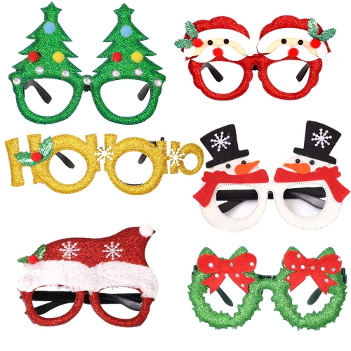 2025 Christmas decorative glasses Christmas adult children photo props snowman tree bow glasses frame