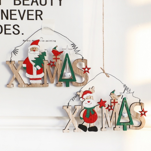 Christmas decorations Santa Claus snowman letters door hanging pendant hanging decorations shopping mall store scene arrangement gift