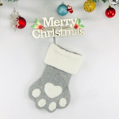 Christmas decorations new red and gray pet Christmas stocking gift bags gift bags candy bags