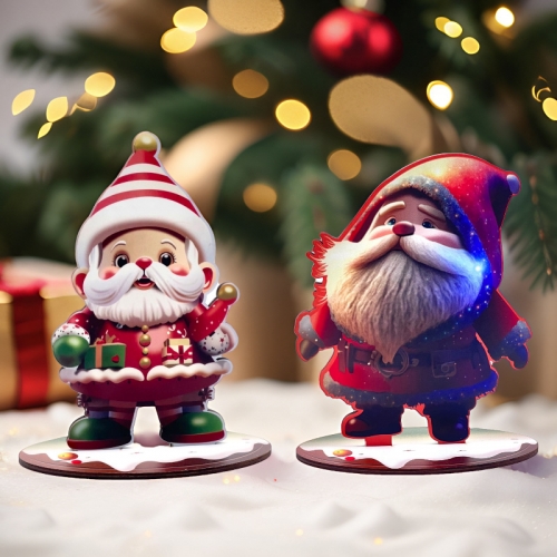 Christmas decorations desktop ornaments cartoon Santa Claus shopping mall atmosphere arrangement painted patchwork