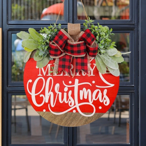 New Christmas Wooden Door Hanging Sign Hanging Christmas Front Door Patio Door Background Wall Decoration Hanging